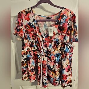 Torrid Multicolor Floral Blouse